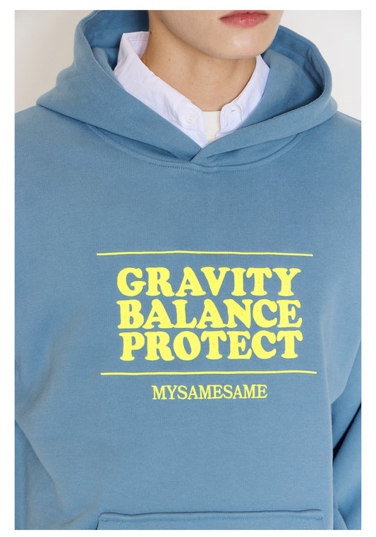 Embroidered Letters Hoodies - Blue