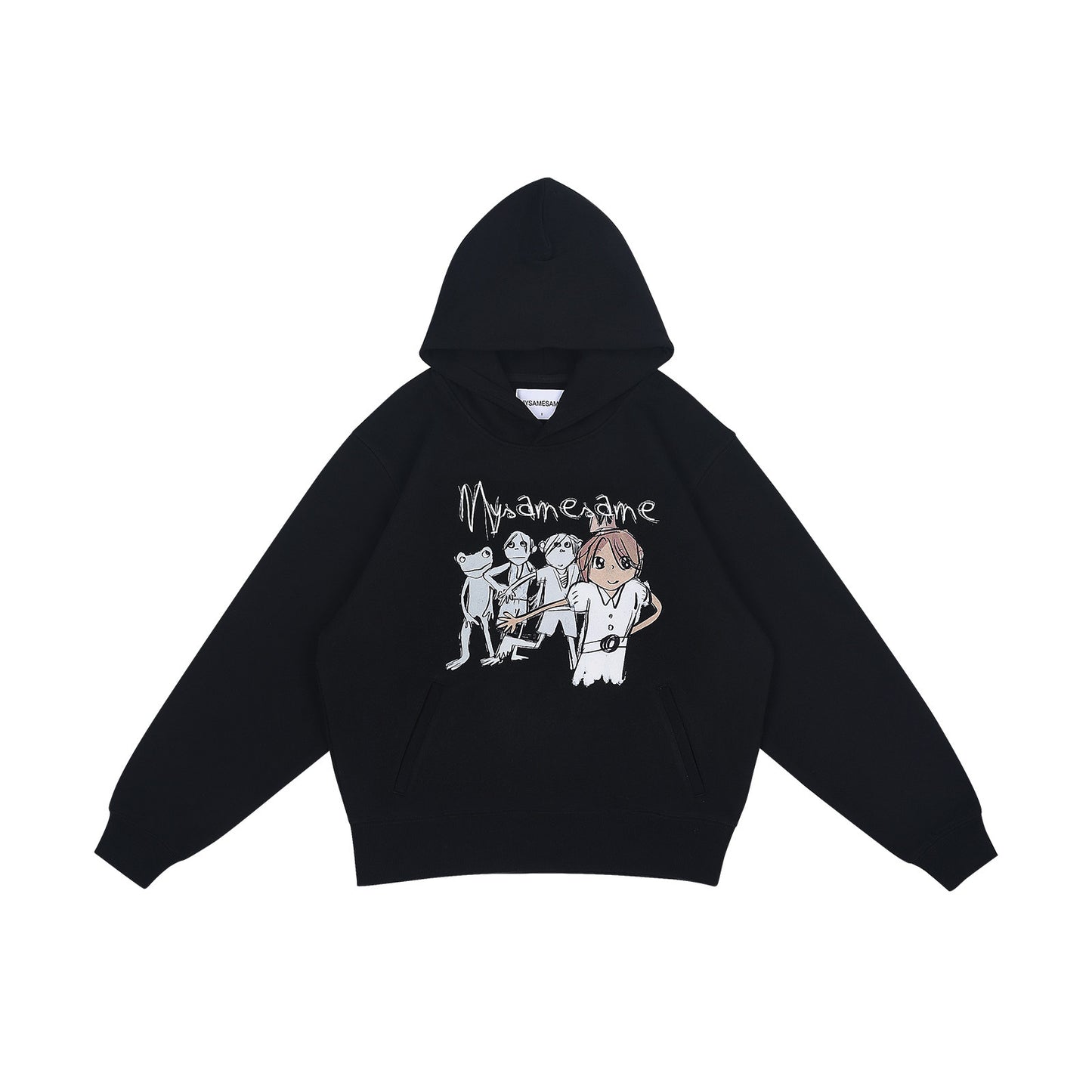 Graffiti Print Hoodies Men - Black