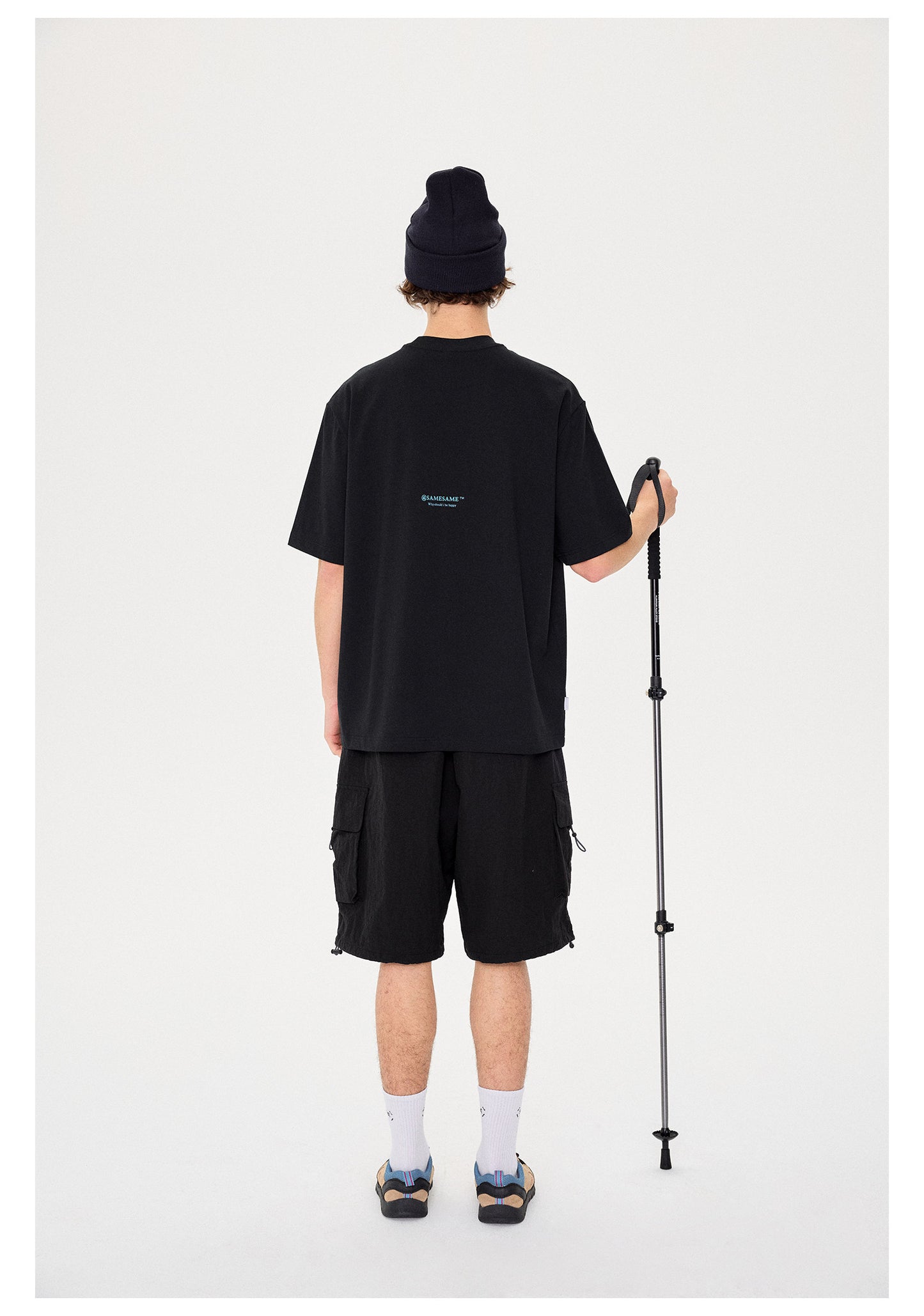 SAMESAME Logo Duck Embroidery T-shirt - Black