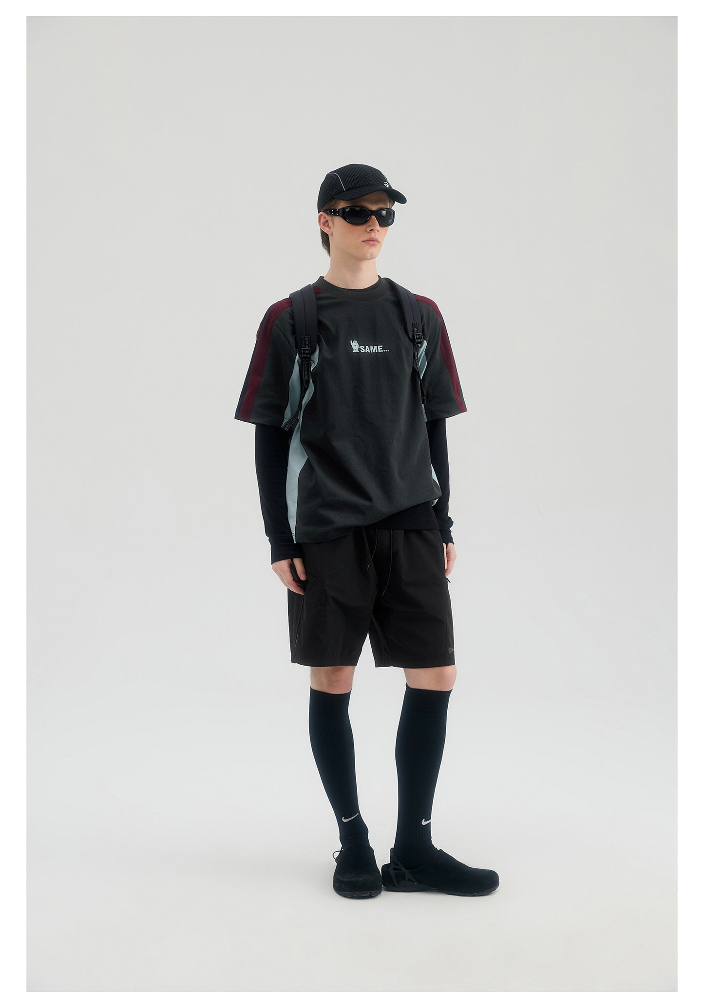 Quick Drying Antibacterial Embroidered Tee - Black