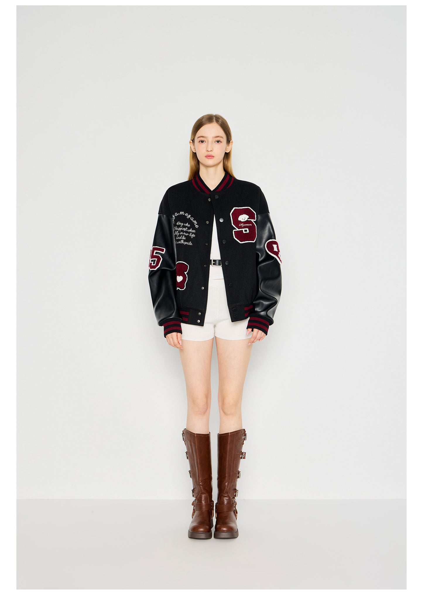 SAMESAME Logo Dog Embroidery Jacket - Black