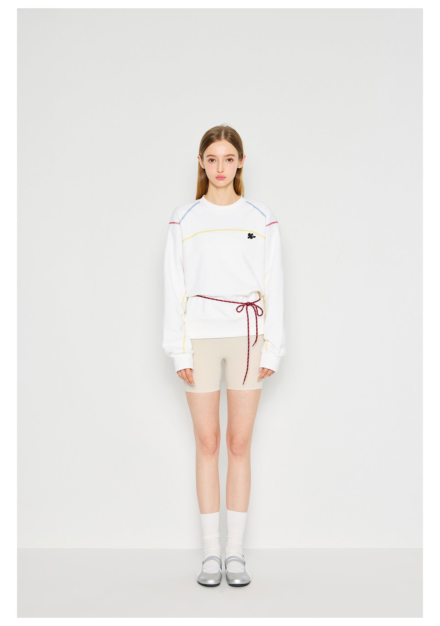 Sporty Quick Drying Long Sleeved Sweatshirt - White