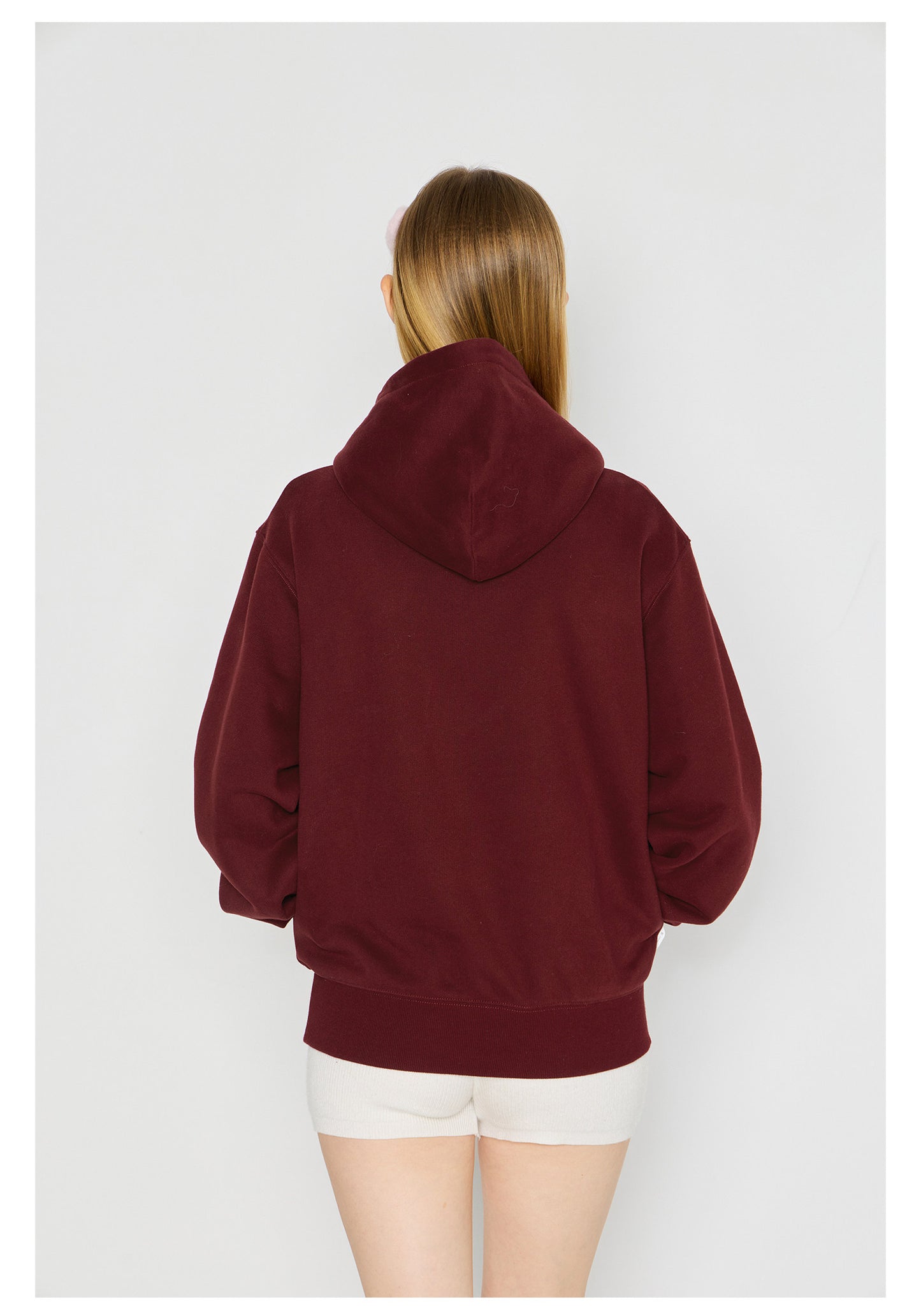 Love Embrace Print Hoodies - Burgundy