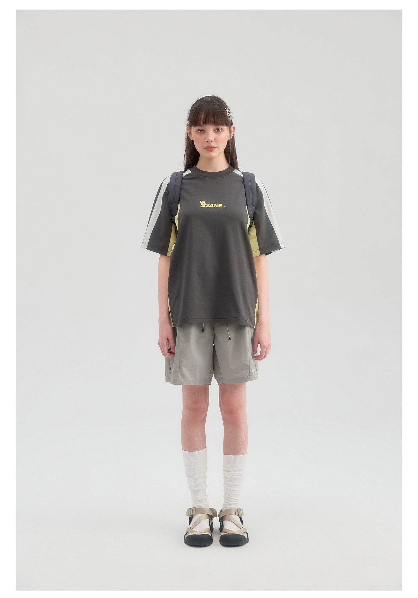 Quick Drying Antibacterial Embroidered Tee - Gray