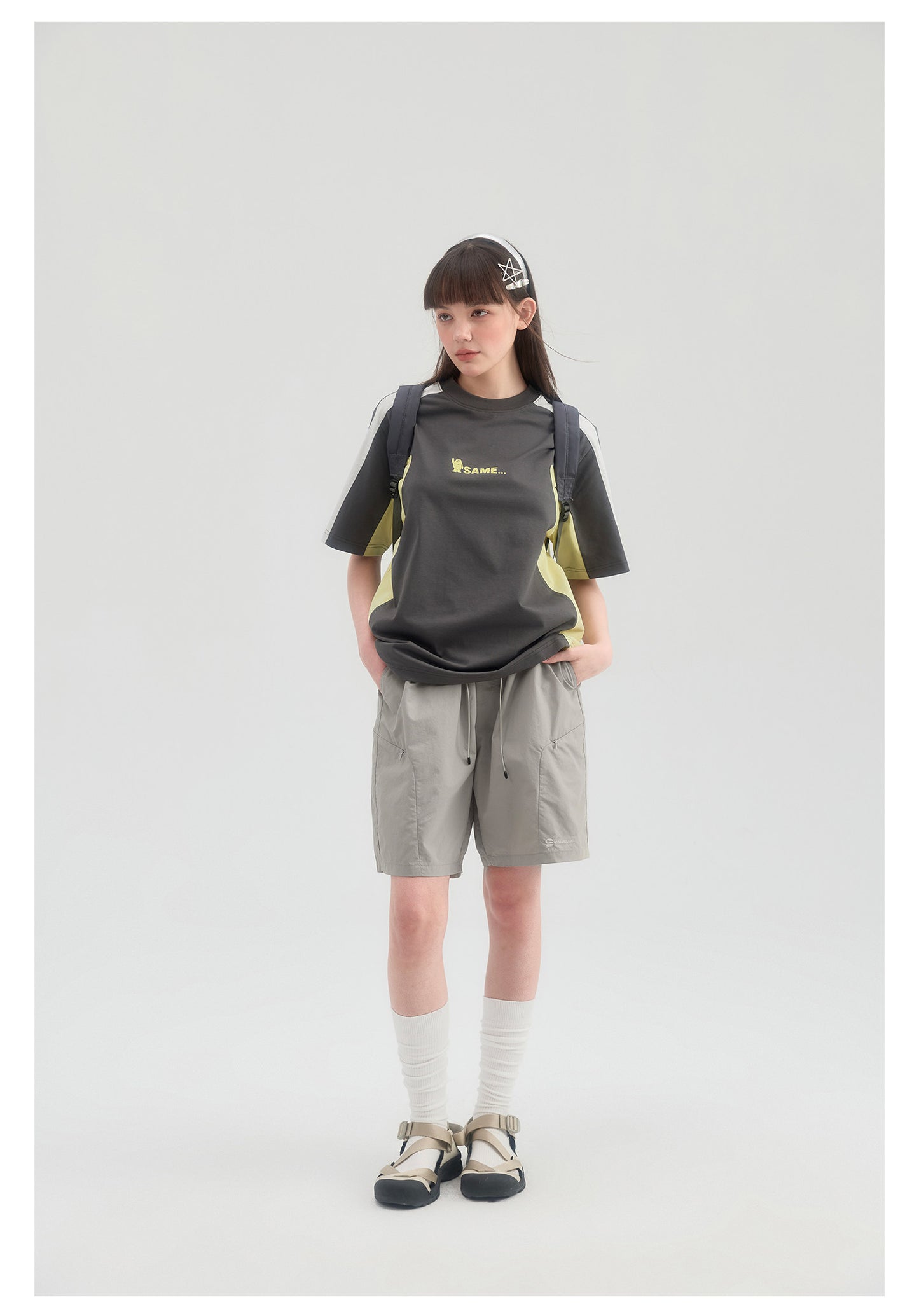 Quick Drying Antibacterial Embroidered Tee - Gray