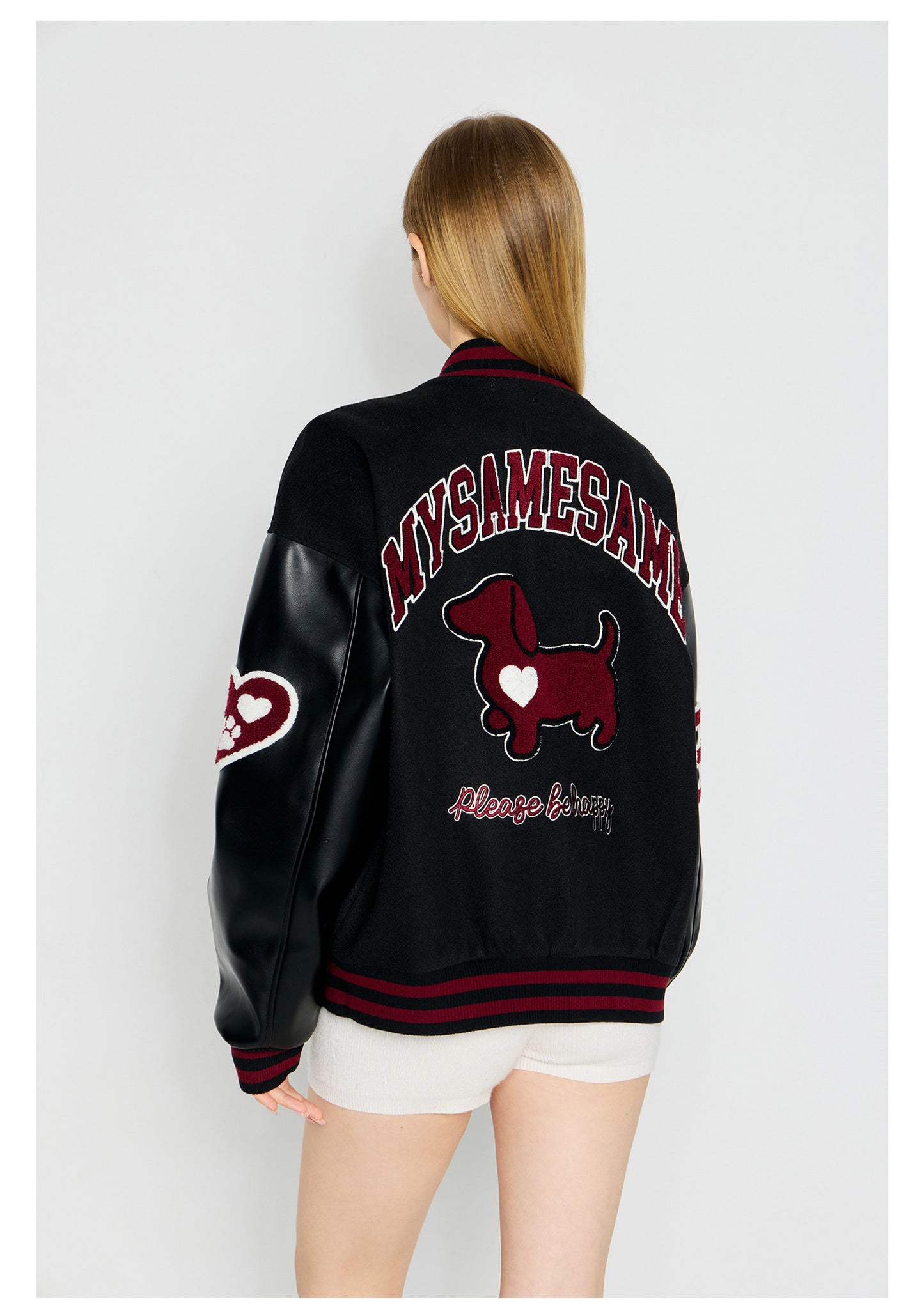 SAMESAME Logo Dog Embroidery Jacket - Black