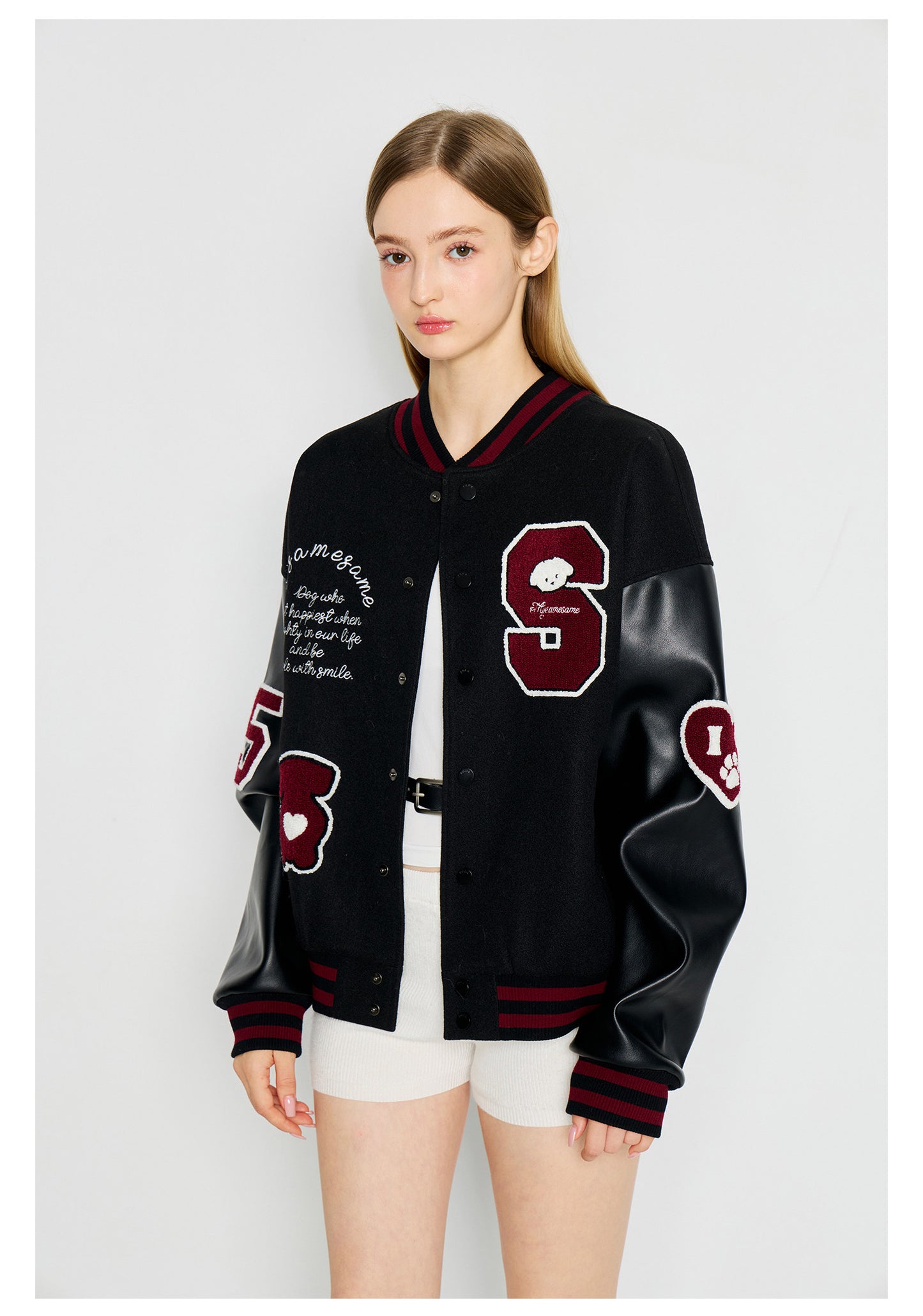 SAMESAME Logo Dog Embroidery Jacket - Black