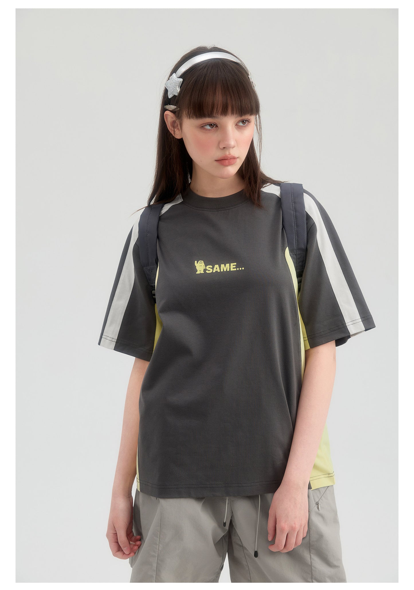 Quick Drying Antibacterial Embroidered Tee - Gray