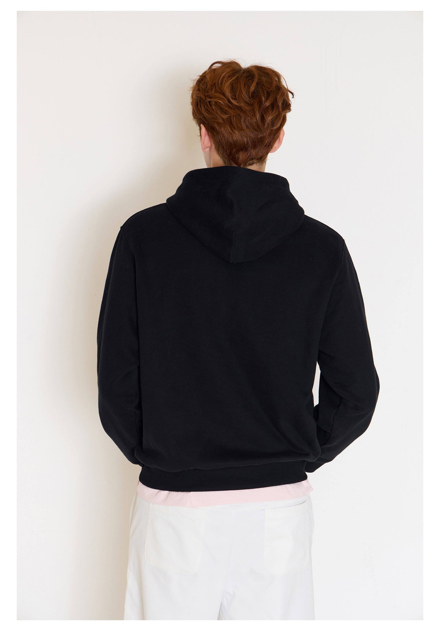 Logo Letter Monster Pattern Print Hoodies - Black