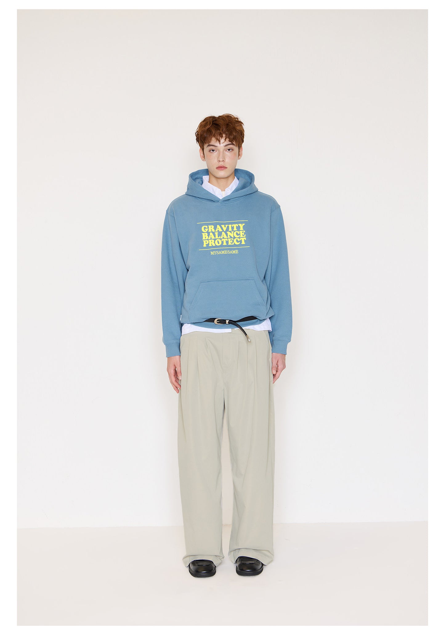 Embroidered Letters Hoodies - Blue