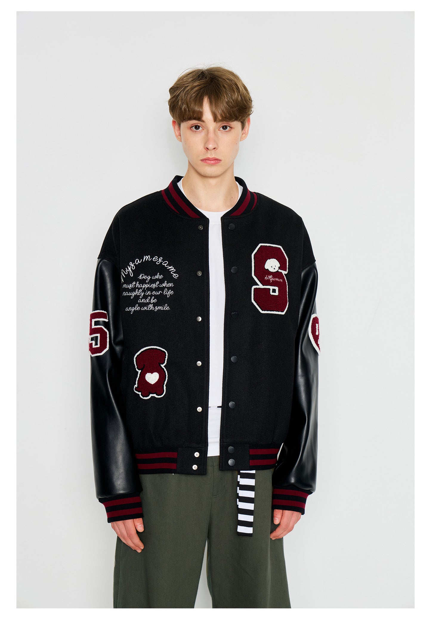 SAMESAME Logo Dog Embroidery Jacket - Black