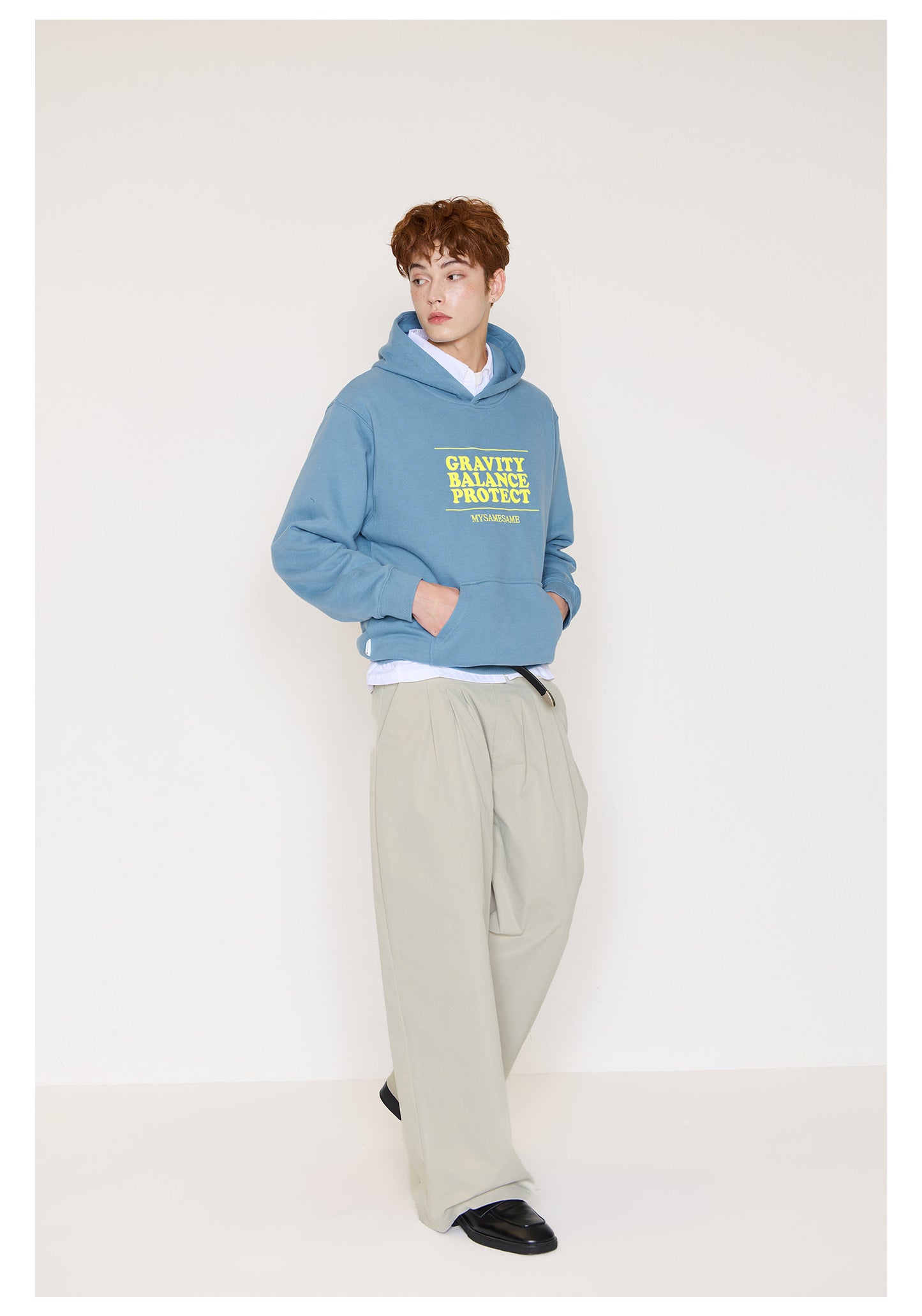 Embroidered Letters Hoodies - Blue