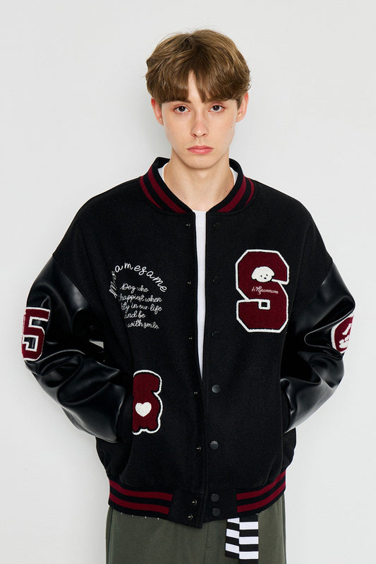 SAMESAME Logo Dog Embroidery Jacket - Black