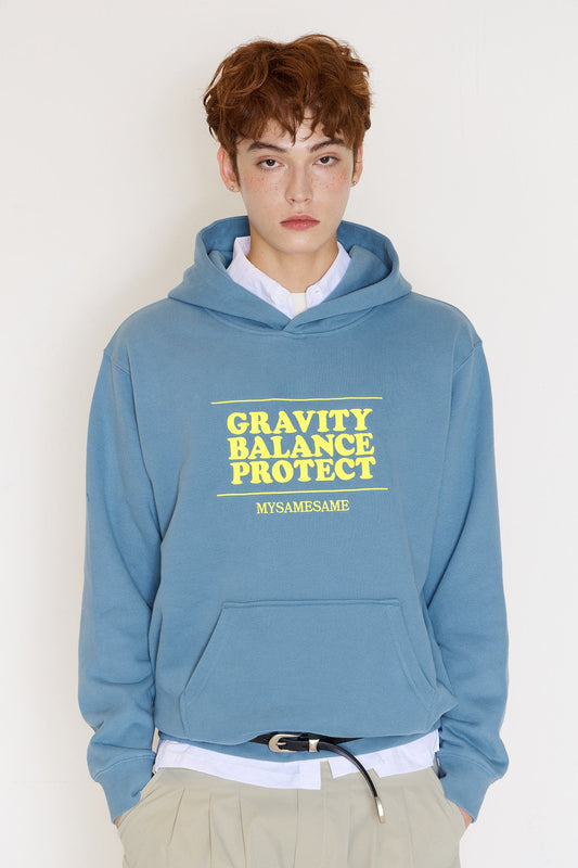 Embroidered Letters Hoodies - Blue