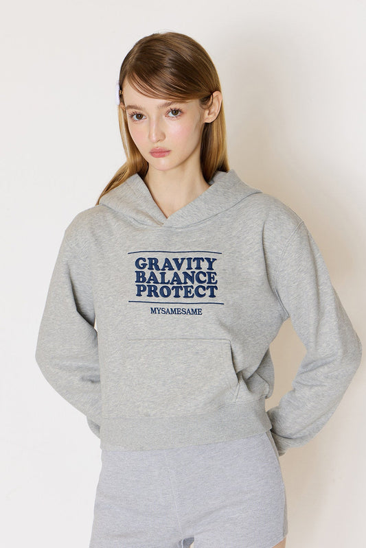 Embroidered Letters Hoodies - Light Gray