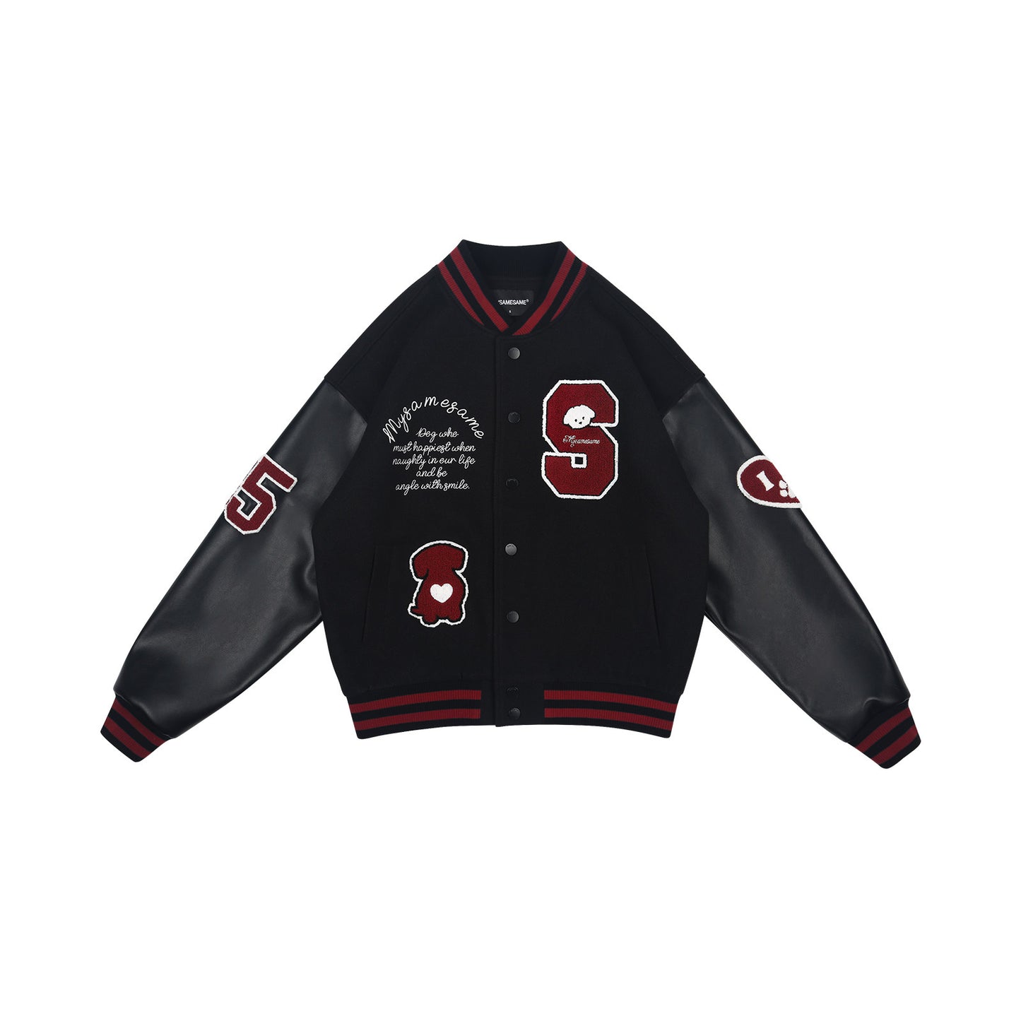 SAMESAME Logo Dog Embroidery Jacket - Black
