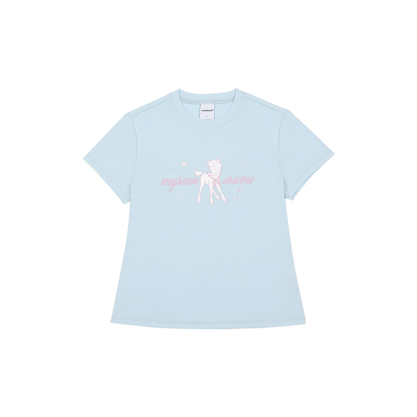 SAMESAME Cute Unicorn Letters Print Tee - Blue