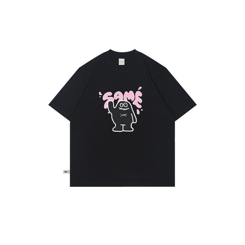 SAMESAME Little Monster Print Graphic Tee - Black