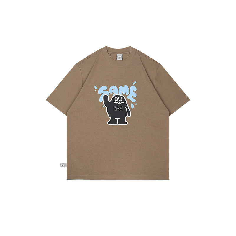 SAMESAME Little Monster Print Graphic Tee - Brown