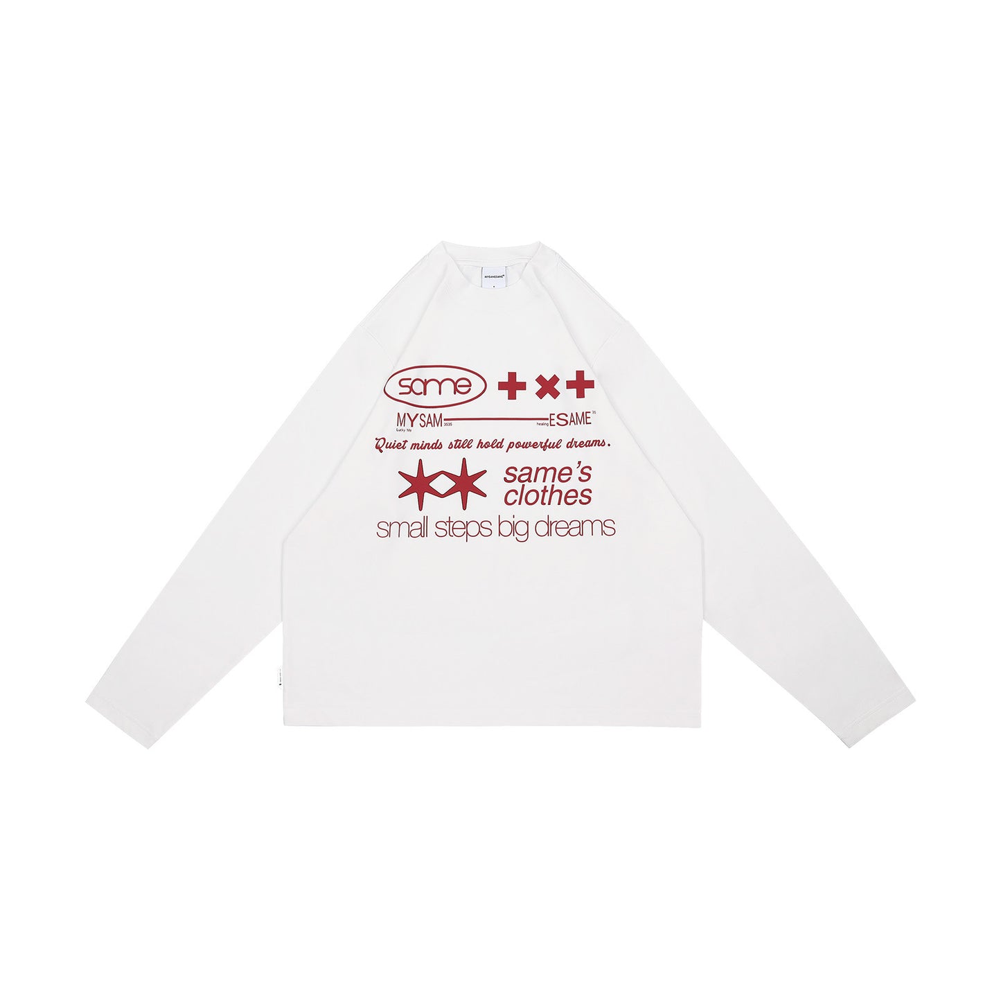 Letter Print Long Sleeve Shirt - White