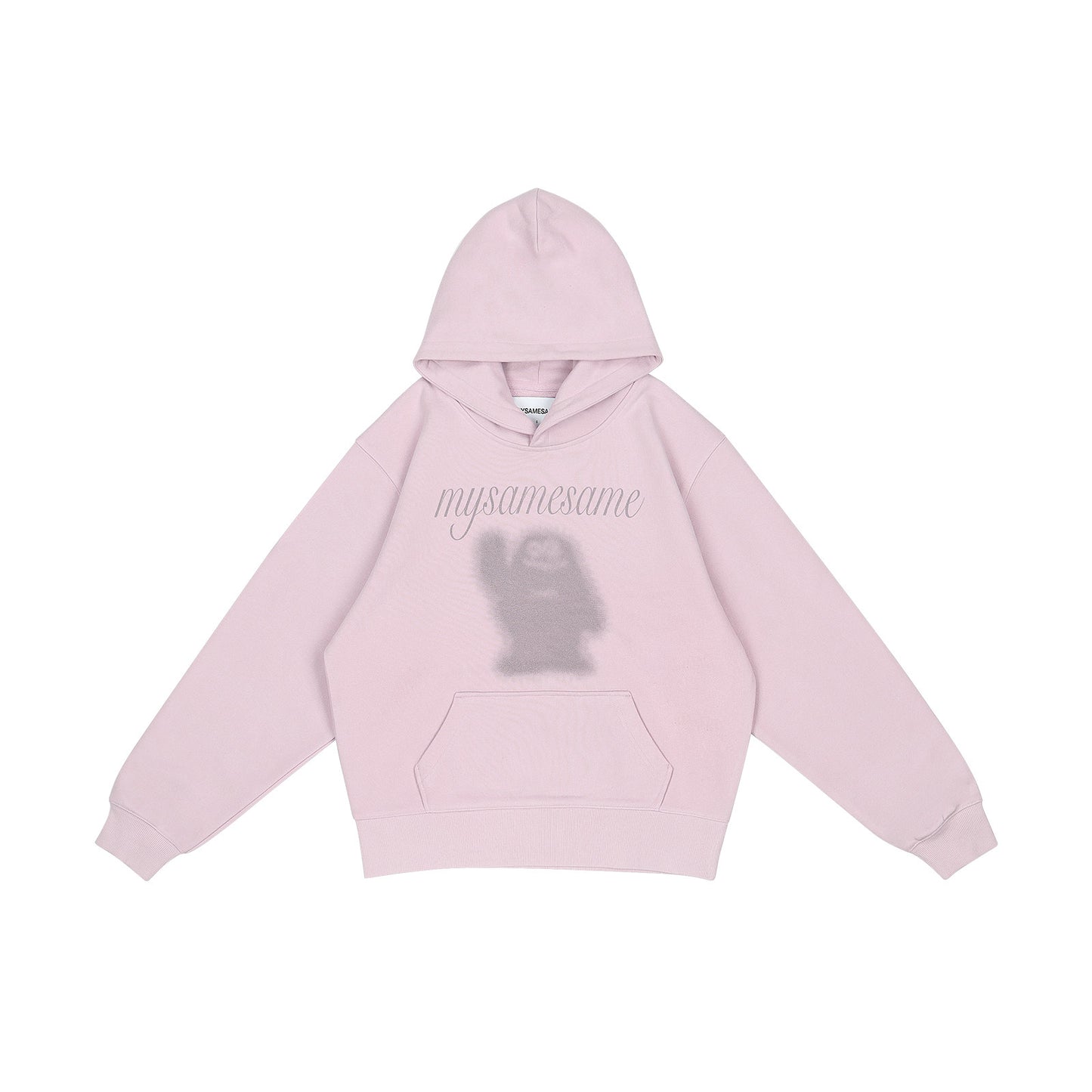 Logo Letter Monster Pattern Print Hoodies - Pink