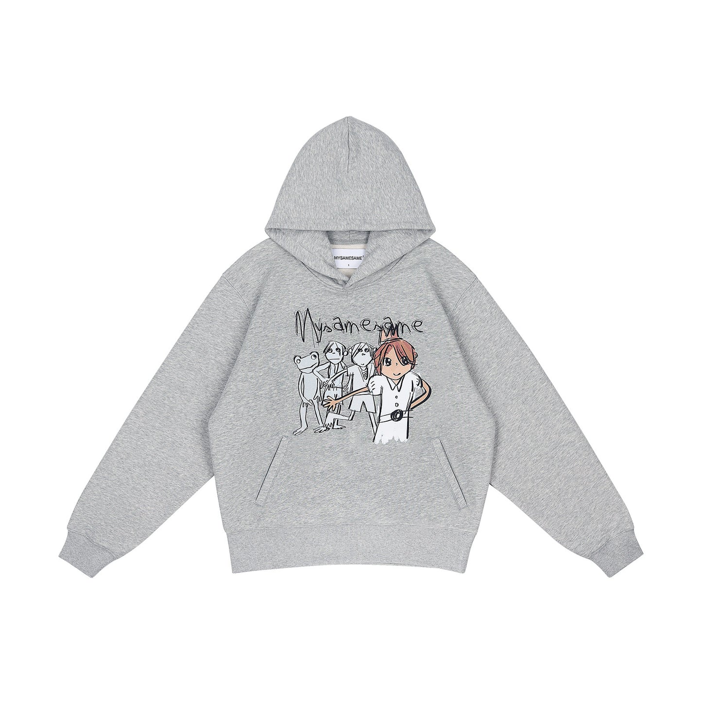 Graffiti Print Hoodies Men - Gray